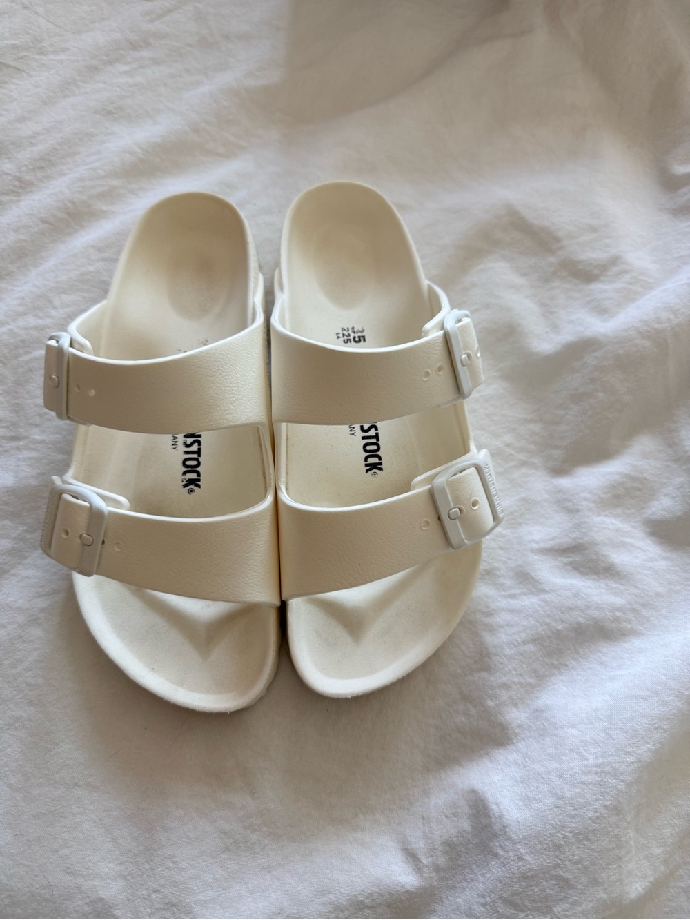 Birkenstock White Double Strap Arizona EVA Sandals - Picture 2 of 5